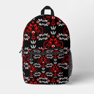 Cockerel Skandinavien Folklore Bedruckter Rucksack