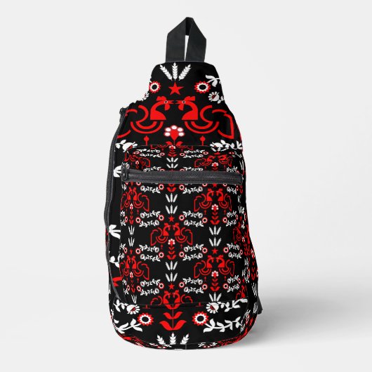 Cockerel Skandinavien Folklore Crossbody Bag (Vorderseite)