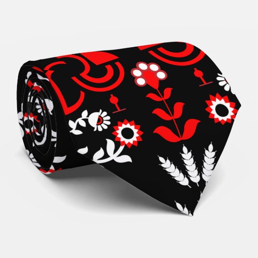 Cockerel Skandinavien Folklore Krawatte (Gerollt)