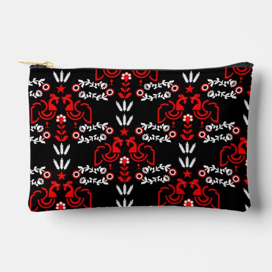 Cockerel Skandinavien Folklore Zubehörtasche (Vorderseite)