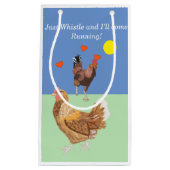 Cockerel und Hühnchen Funny Valentine Kleine Geschenktüte (Vorderseite)