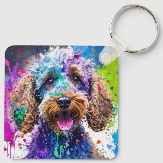 Cockerpoo Dog Schlüsselanhänger (Rückseite)