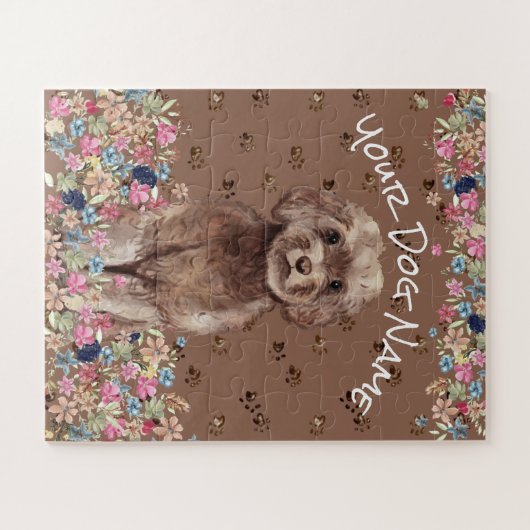 Cockerpoo Spoodle Cockerdoodle Cockapoo Brown Dog Puzzle (Horizontal)