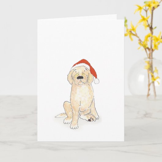 Cockerpoo Weihnachtskarte Karte (Gelbe Blume)