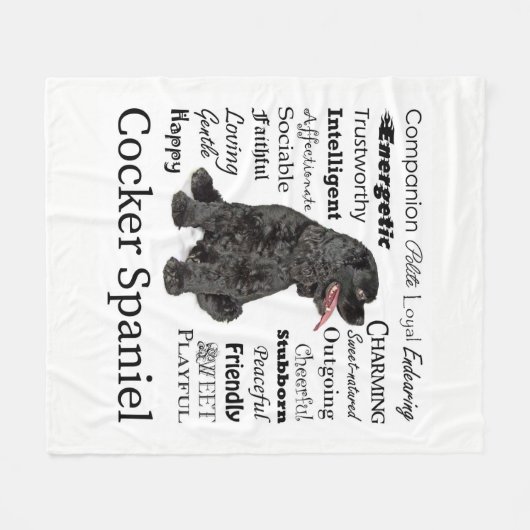 Cockerspaniel-Merkmal-Fleece-Decke Fleecedecke (Vorderseite (Horizontal))