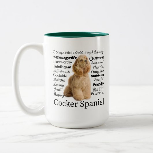 Cockerspaniel-Merkmal-Tasse Zweifarbige Tasse (Links)