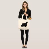 Cockerspaniel-Silhouette Jumbo Stoffbeutel (Vorderseite (Model))