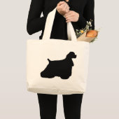 Cockerspaniel-Silhouette Jumbo Stoffbeutel (Vorderseite (Produkt))