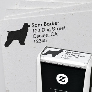 Cockerspaniel-Silhouette-Rücksendeadresse Permastempel