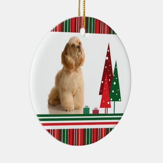 Cockerspaniel Spanial Weihnachtsverzierung Keramik Ornament (Rechts)