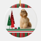 Cockerspaniel Spanial Weihnachtsverzierung Keramik Ornament (Hinten)