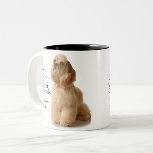 Cockerspaniel-Tasse Zweifarbige Tasse (Vorderseite Links)