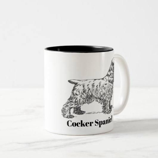 Cockerspaniel-Tasse Zweifarbige Tasse (VorderseiteRechts)