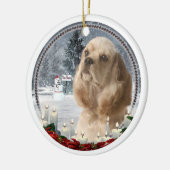 Cockerspaniel-Weihnachtsverzierung Keramik Ornament (Links)