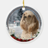 Cockerspaniel-Weihnachtsverzierung Keramik Ornament (Hinten)