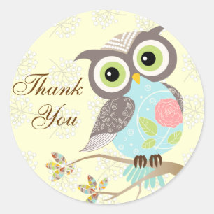 Cocking Head Neue Extravagante Eule Danke Stickers