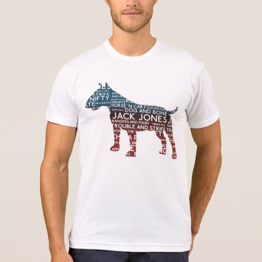 Cockney Bull Terrier Typografie T-Shirt (Vorderseite)