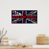 Cockney Rhymslang über Black Union Jack Poster (Küche)