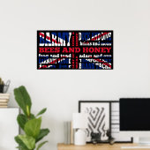 Cockney Rhymslang über Black Union Jack Poster (Heimbüro)