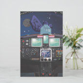 Cockpit-Cartoon Briefpapier (Stehend Vorderseite)