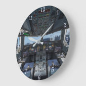 Cockpit des Airbus A380 Große Wanduhr (Winkel)