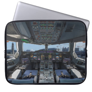 Cockpit des Airbus A380 Laptopschutzhülle