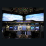 Cockpit des Airbus A380 Poster<br><div class="desc">Airbus A380 Cockpit-Abend</div>