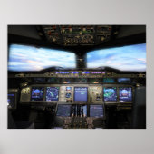 Cockpit des Airbus A380 Poster (Vorne)