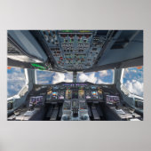 Cockpit des Airbus A380 Poster (Vorne)