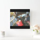 Cockpit von Herkules C-130_Militärflugzeug Quadratische Wanduhr (Zuhause)