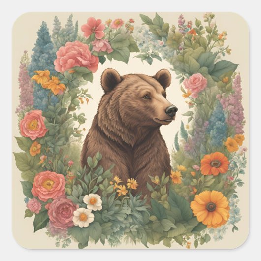 Cockpitbär Quadratischer Aufkleber (Vorderseite)