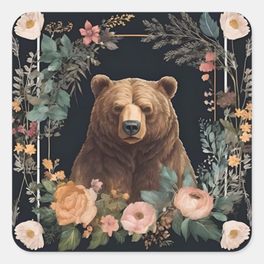 Cockpitbär Quadratischer Aufkleber (Vorderseite)