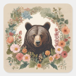 Cockpitbär Quadratischer Aufkleber