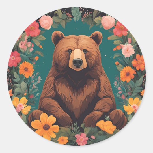 Cockpitbär Runder Aufkleber (Vorderseite)