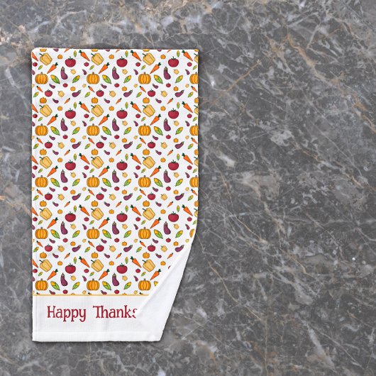 Cockpitgemüse Erntedank weiß Handtuch