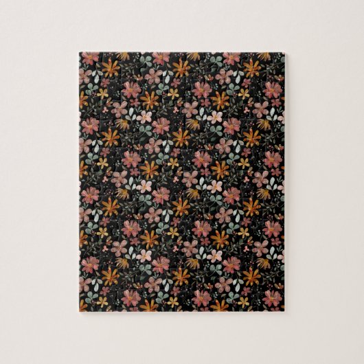 Cockpitkern Blume Erntedank schwarz Puzzle (Vertikal)