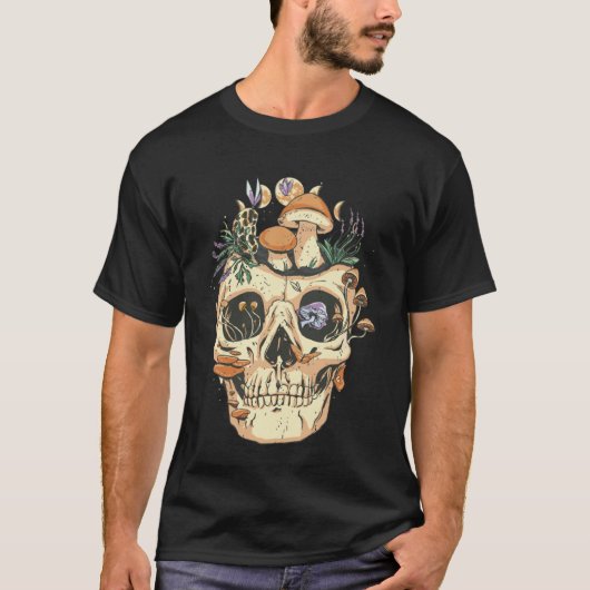 Cockpitkern Mushroom-Blume Skull Spring Butterfett T-Shirt (Vorderseite)