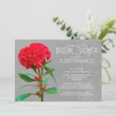 Cockscomb Bridal Dusche Einladungen (Stehend Vorderseite)
