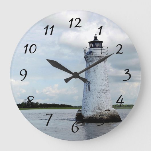Cockspur Island Leuchtturm Große Wanduhr (Vorderseite)