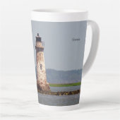 Cockspur Island Leuchtturm Latte Tasse (Rechte Ecke)