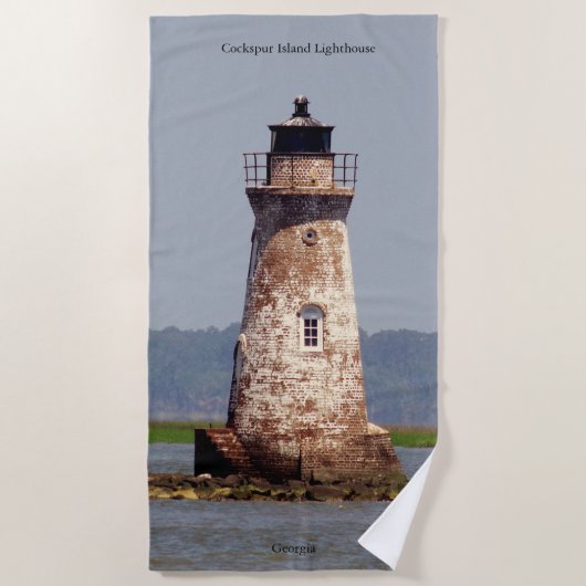 Cockspur Island Lighthouse Badetuch (Vorderseite)