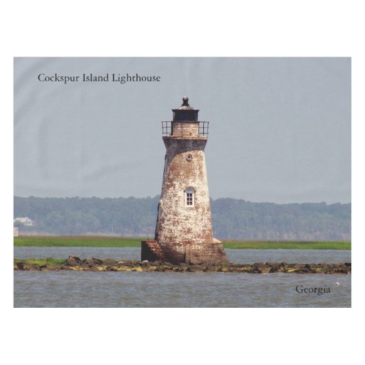 Cockspur Island Lighthouse-Tischdecke Tischdecke (Vorderseite (Horizontal))
