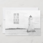 Cockspur Leuchtturm Wasserfarbenes Brautparty Einladung (Rückseite)