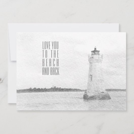 Cockspur Leuchtturm Wasserfarbenes Brautparty Einladung (Rückseite)