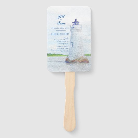 Cockspur Lighthouse Hochzeitsprogramm für Wasserfa Fächer (Vorderseite)