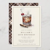Cocktail 60. Geburtstagsparty Einladung (Vorne/Hinten)