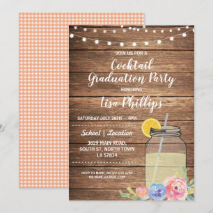 Cocktail-Abschluss-Party-rustikale Glas-Einladung Einladung