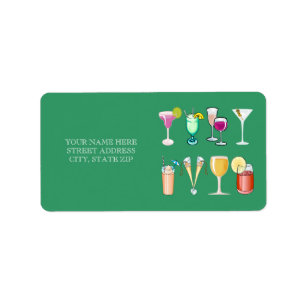 Cocktail-Adresse-Etiketten Adressaufkleber