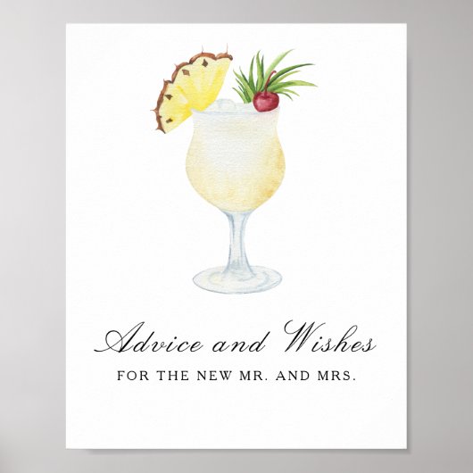 Cocktail - Advice and Wishes for Newlyweds Poster (Vorne)