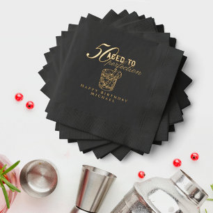Cocktail 'Aged to Perfection' 50. Geburtstagsfeier Servietten Mit Folie